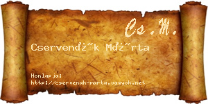 Cservenák Márta névjegykártya
